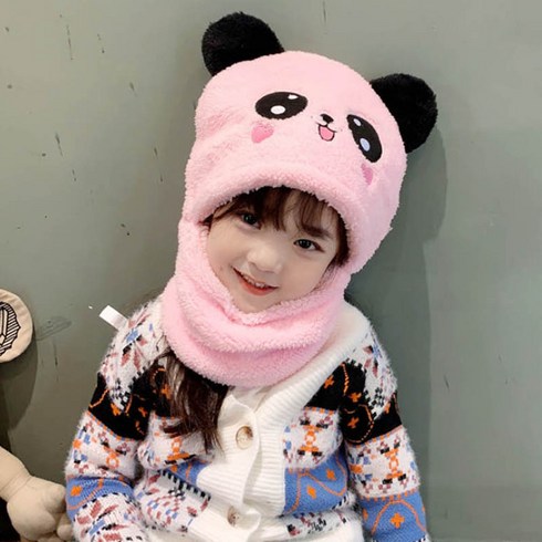 유아 후드워머 팬더캐릭터 올인원비니 바라클라바