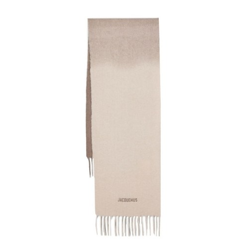 Jacquemus 자크뮈스머플러 베이지 토프 브라운 그라데이션 울 목도리