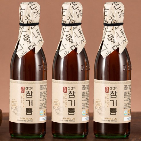 시장쏙 전연화 참기름, 3개, 350ml