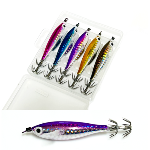 2023년 가성비 최고 미니에기 - MZT 3D 미니 리플렉스 에기 5종 세트 수평 쭈꾸미 갑오징어, 기본 컬러(5개입)