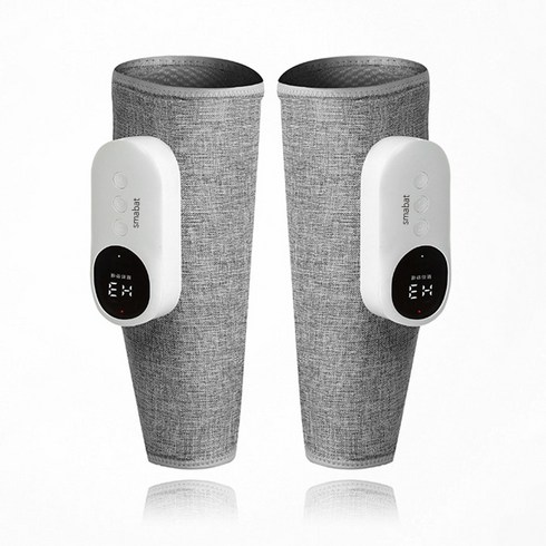 Smabat 무선 다리 마사지기 공기압 안마기 마사지기 온열 휴대용, 2개(양쪽 다리), 회색