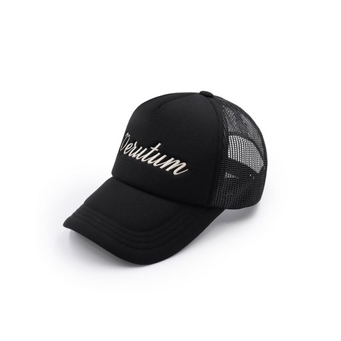 베루툼h002 - 베루툼 HW-BC123 : Big Cursive Script Logo Mesh Trucker CapㅣBlack, 1개