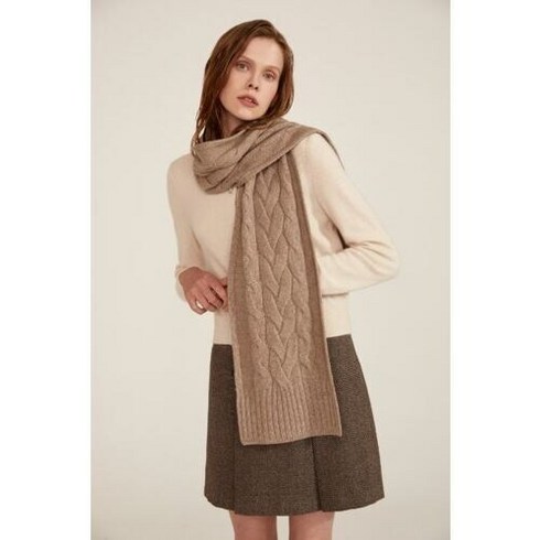 헤지스 여성용 짜임패턴 울캐시미어혼방 머플러