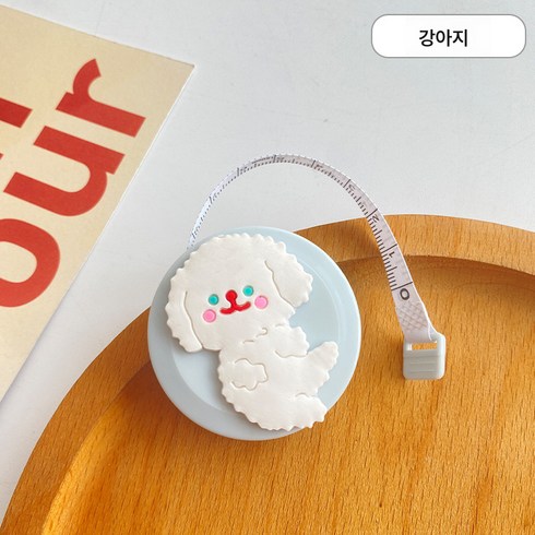 미니 줄자 캐릭터 큐티 자 휴대용 미터 자 허리둘레 3단 키 재기 소프트 자, 만화 테이프 강아지