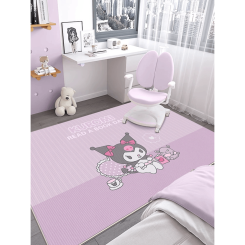 쿠로미 캐릭터 침실 의자 바닥 매트 관리 편한 어린이방 러그
