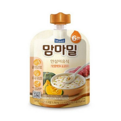 맘마밀 매일 안심이유식 6개월부터, 단호박과 소고기, 100g, 10개