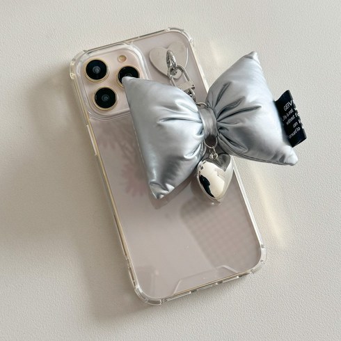 실버 패딩 리본키링