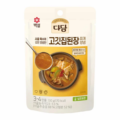 다담 고깃집 된장찌개 양념, 130g, 6개