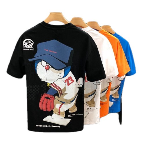 2023년 가성비 최고 일본티셔츠 - urkoteer 남성용 여름 티셔츠 코튼 반팔 커플 상의 일본 멋진 만화 흰색 O-넥 남성 의류