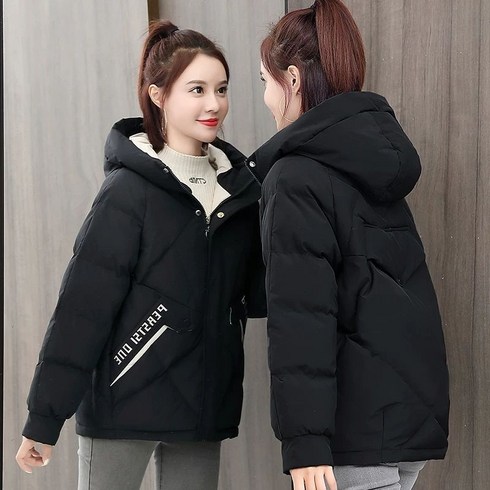 2023년 가성비 최고 여자겨울점퍼 - ANYOU 여성 겨울 후드 패딩 트렌디 루즈핏 코트 하프 경량 패딩