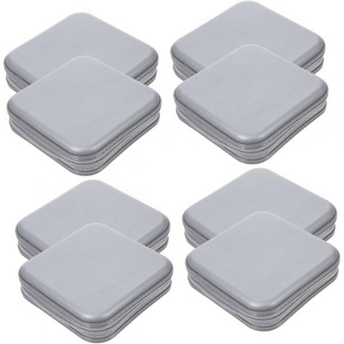 Veemoon 4Pcs Cd 클러치백 수납 정리함 파우치 지갑 홀더 경량 하드 월렛 자동차 휴대용 케이스 수납함 구매 빨간색 가정용 플라스틱 여행용 가방, 15X15X5CMx4pcs, Silverx4pcs