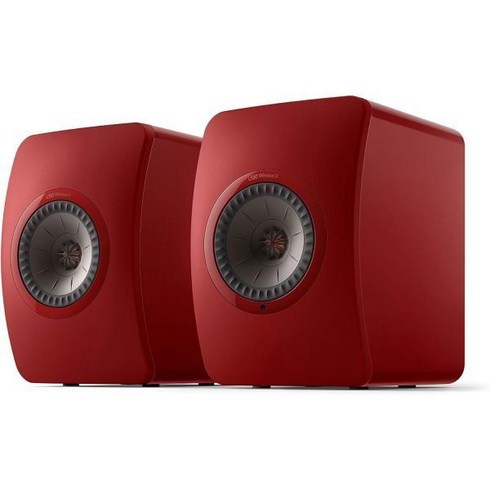 KEFLS50 무선 II 전동 책장 스피커 페어 크림슨레드, Crimson Red_Speakers