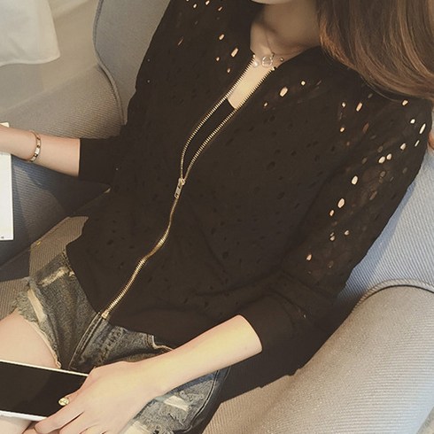 케이에비뉴 아일렛 집업 자켓 레이스 봄 여름 자켓