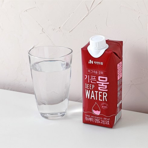 종이팩생수 - 자연드림 종이팩 해양심층수 기픈물_마그네슘 강화, 500ml, 15개