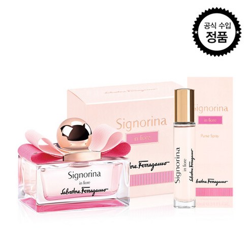 [페라가모] 페라가모 세뇨리나 인 피오레 EDT 50ml + 트래블 스프레이 10ml, 단일속성, 1개