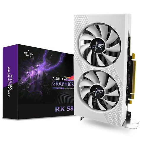 2024년 가성비 최고 RX580 - AISURIX 라데온 RX 580 8G 하얀색 OC D5 그래픽 카드 8GB 2048SP 256Bit PC Gaming 피씨디렉트, RX 580 8G WHITE