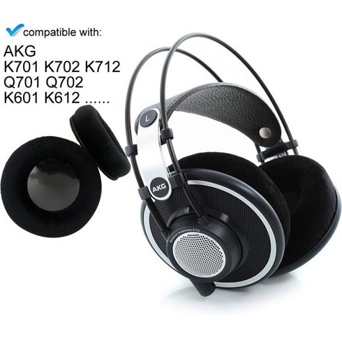 국내배송 AKG K701 K702 이어패드 이어 쿠션 커버 패드 가죽 헤드폰 헤드셋 교체 스펀지 교체용 호환 캡 K7XX Q701 K612 K712, [화이트] 이어솜+ 이어패드 1쌍 세트