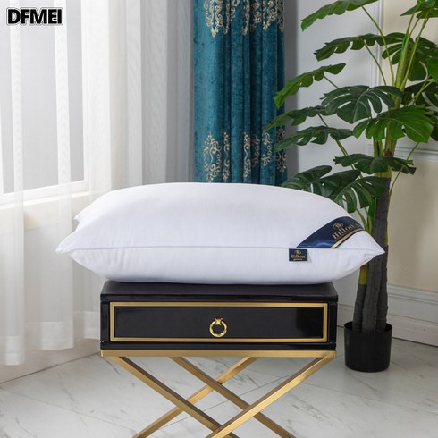DFMEI 고탄베개 가정용 목보호대 베개심, 힐튼 가든 화이트, 40*68cm(런닝량500g)소백베개, 1개
