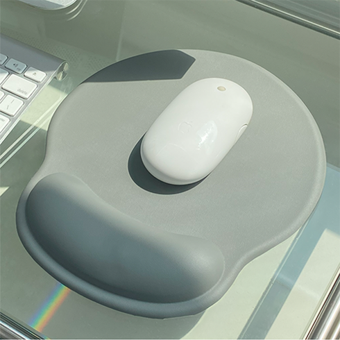 2024년 가성비 최고 접이식 손목받침대쿠션 - 키요코 손목 보호 마우스패드 가죽 쿠션, 그레이, 1개