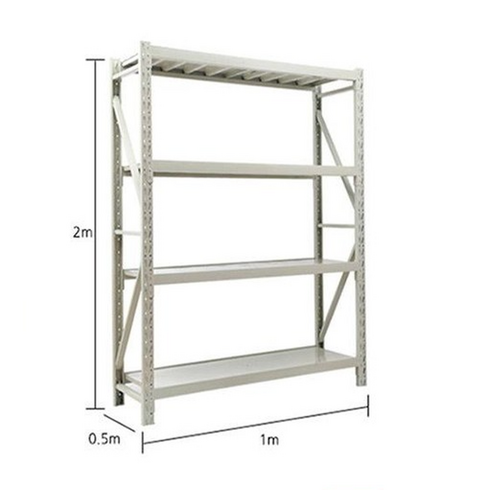 철제선반고릴라랙4단 - 조립식앵글 철제선반 무볼트선반 고릴라랙 경량랙 수납장 토토랙 1000x500x2000(H) 단수:3단 4단 5단 칼라:화이트/블랙, 연결형, 3단, 화이트