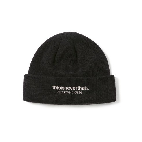 디스이즈네버뎃 THISISNEVERTHAT T-Logo Short Beanie Black 217532