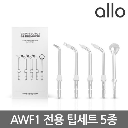 알로코리아 휴대용 무선 스마트 구강세정기 AWF1 전용팁 (2종 / 5종 택 1), 클린팁 5종, 1개