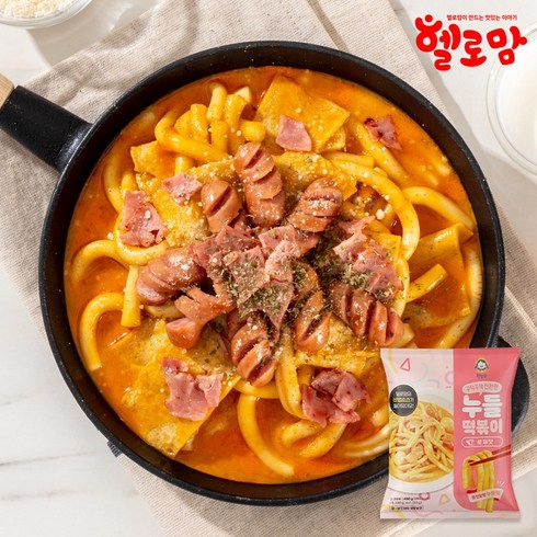 헬로맘떡볶이 - 헬로맘 밀 누들 떡볶이 2-3인분(냉동), 로제맛, 6개, 400g