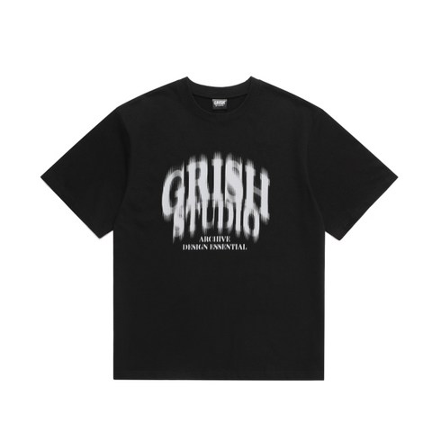 그리쉬코1930 - 브랜드인증- 그리쉬 시그니쳐 블러 로고 티셔츠 블랙146160