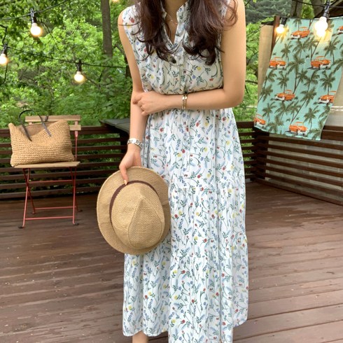 2023년 가성비 최고 여름쉬폰원피스 - 네모엔룩 나염롱 원피스