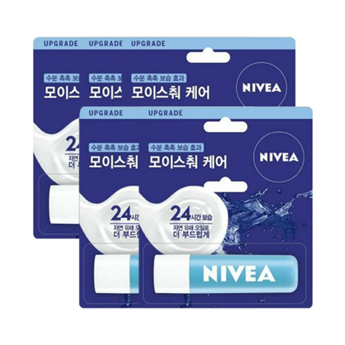 니베아 립케어 립밤, NIVEA 립케어 (모이스춰 케어), 4.8g, 5개