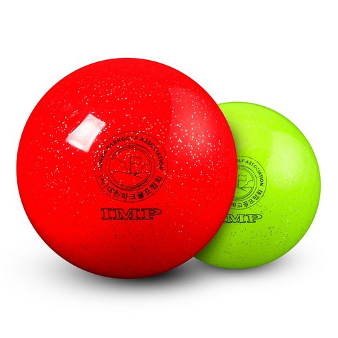 1+1 IMP 국산 4피스(4겹) 고탄성 파크골프공, 노랑+빨강