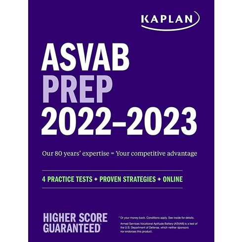 ASVAB Prep 2022–2023: 4 Practice Tests + Proven Strategies Online (Kaplan Test Prep)119960
