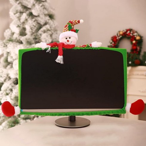 모니터덮개 - 크리스마스 모니터 커버 1팩 컴퓨터 테두리 TV Xmas 홈 오피스용 탄성 노트북 장식 A, B