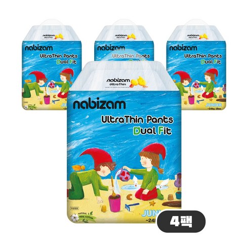 나비잠 울트라씬 듀얼핏 팬티 아동공용, 주니어형(Junior), 72매