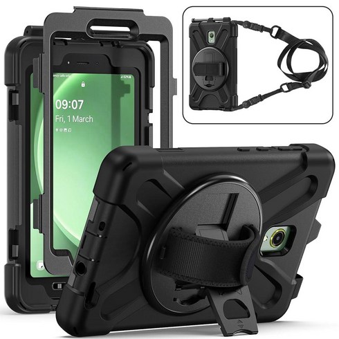 Rantice Samsung Galaxy Tab Active 5/Active 3 8.0 Case with 360 Stand Handle Hand Strap & Shoulder