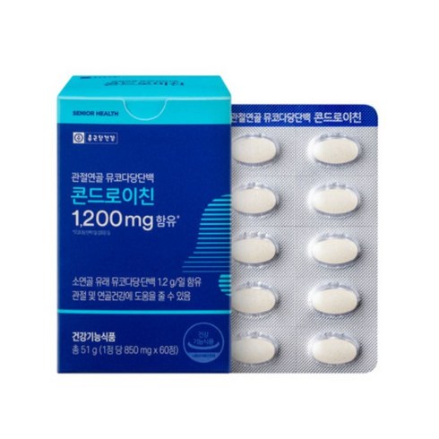 종근당건강 관절연골 뮤코다당단백 콘드로이친 1200mg, 60캡슐, 4박스