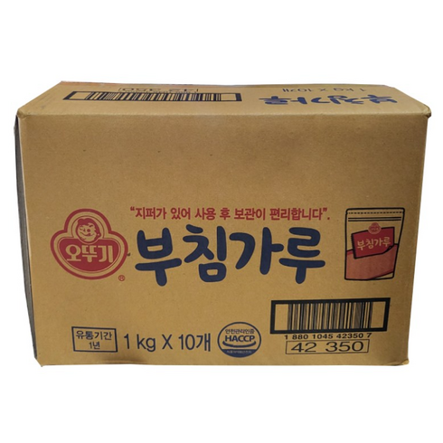 오뚜기 부침가루 1kg - 오뚜기 부침가루 1kg 10개입 1박스 업소용 대용량, 10개