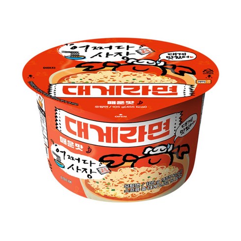 대게라면 - 어쩌다사장 대게라면 매운맛 큰컵 큰사발 105g x 12개