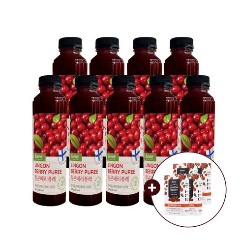 [본네] (증정)핀란드 링곤베리 퓨레 주스 460g x 9개입 (링곤 글루타치온 4박스 증정)