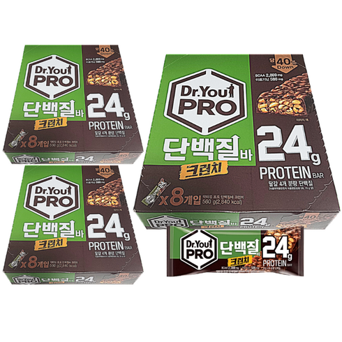 오리온 닥터유 프로 단백질바 크런치, 70g, 24개