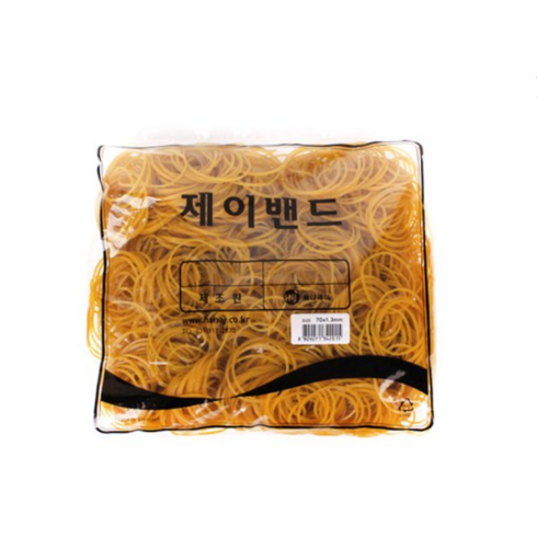 제이밴드 10000 고무밴드 70 x 1.3 mm, yellow color, 10개
