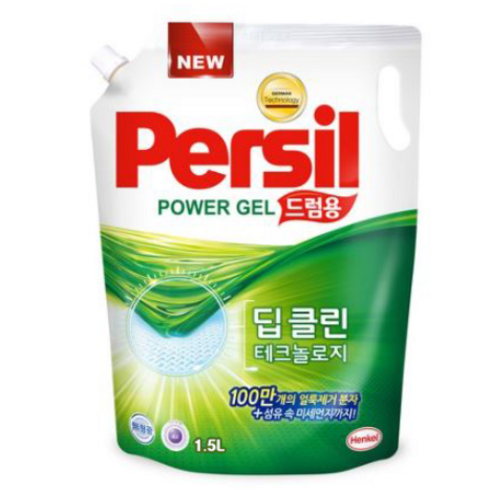 퍼실 딥클린 플러스 파워젤 액상세제 드럼용 리필, 1.5L, 2개