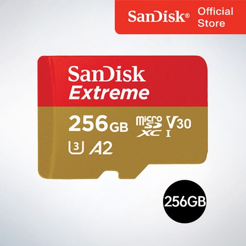 액션캠 sd카드 - 샌디스크코리아 공식인증정품 마이크로 SD카드 SDXC Extreme 익스트림 QXAV 256GB, 256기가