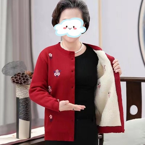 2023년 가성비 최고 어머니옷 - JINYOUQIAN 할머니 스웨터 할머니가디건 할머니겨울용스웨터 어르신옷