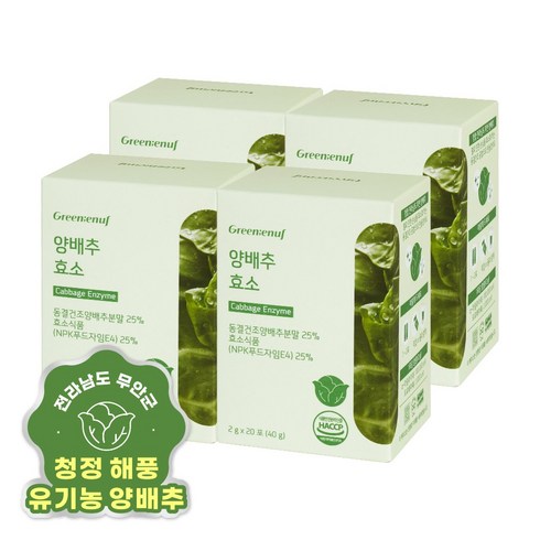 그린이너프 양배추 효소 20포, 40g, 4개