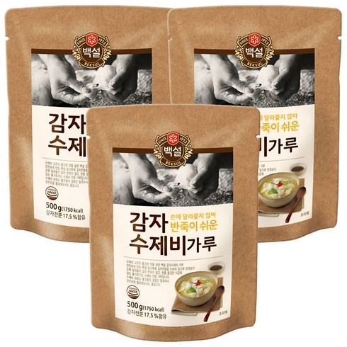 백설 감자수제비가루500gx3개, 500g, 3개