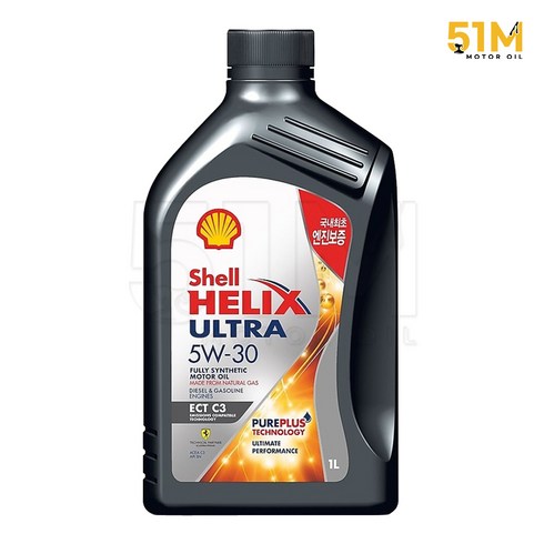 쉘힐릭스울트라5w30 - shell helix ultra ect c3 5w30 1L 엔진오일, 6개, 1000ml