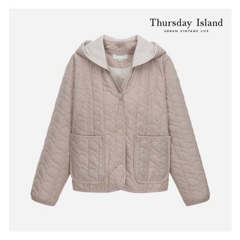 써스데이아일랜드점퍼 - 써스데이아일랜드 Thursday Island 후드 하트 퀼팅 점퍼(T226MJP140W)