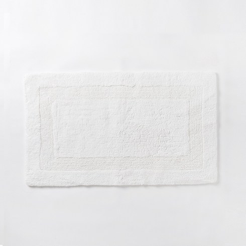 [JAJU/자주] 보더 양면 바스 매트_70x45cm_화이트, FR, WHITE, 1개