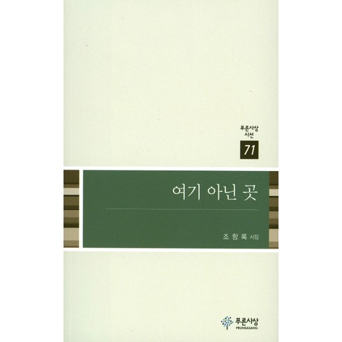 여기 아닌 곳:조항록 시집, 푸른사상, 조항록 저